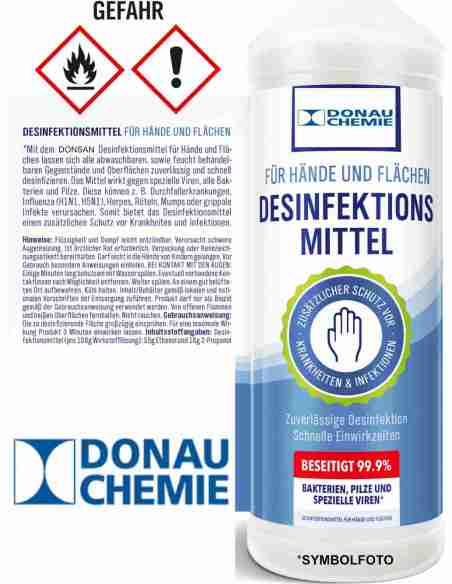 DonSan, Hände- und Flächen- Desinfektion, gegen Viren und Bakterien, 1L oder 5L